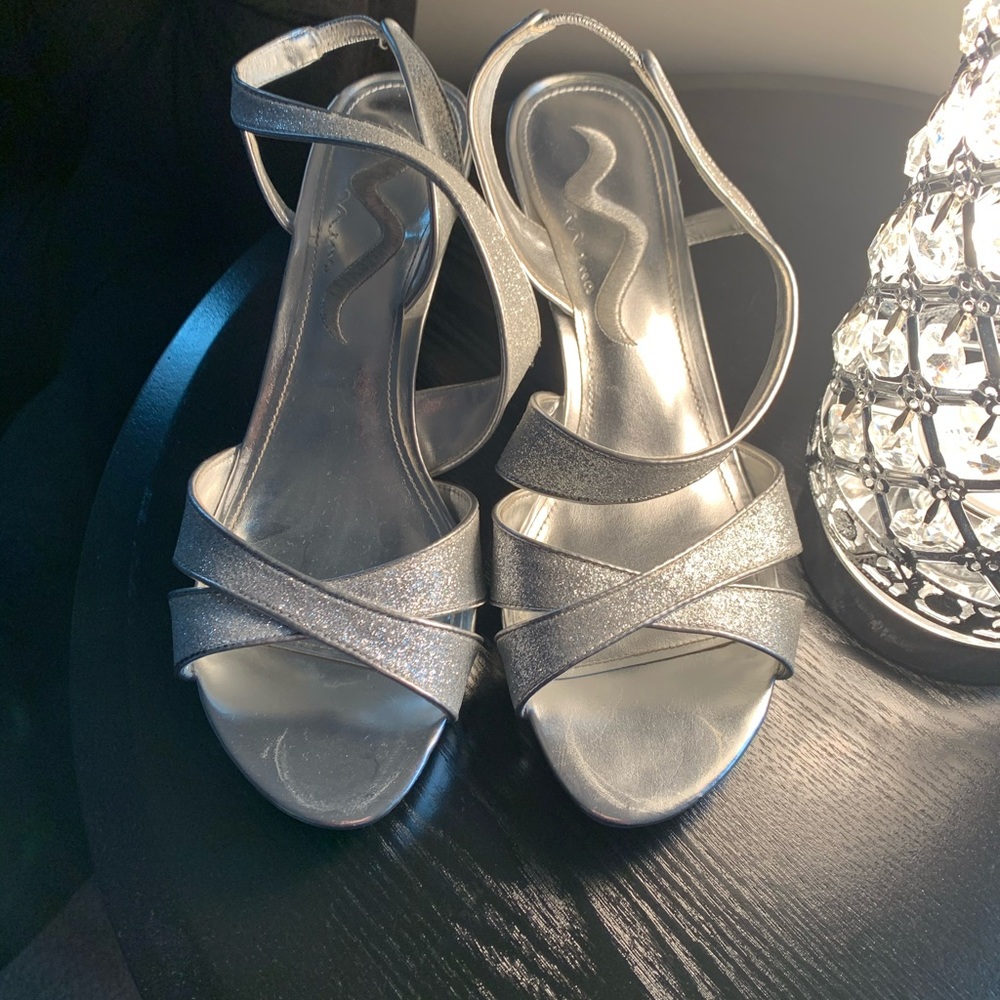 Silver dress shoes